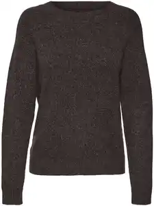 Vero Moda VMDOFFY LS O-NECK BLO Pullover Braun