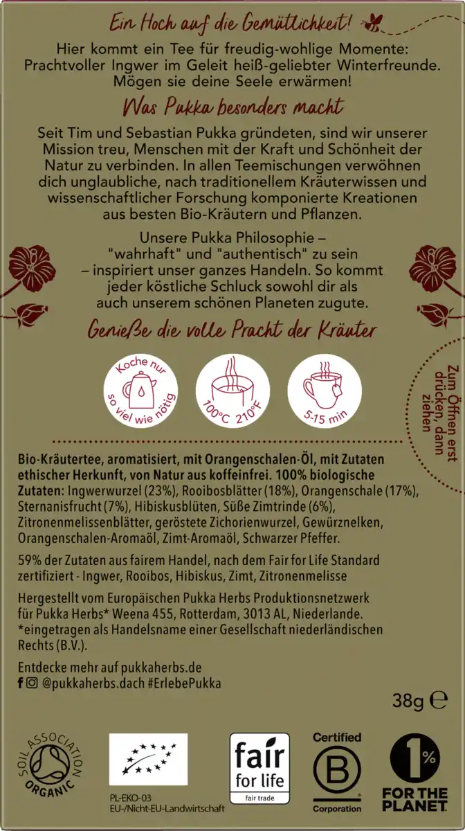 Bild 2 von Pukka Bio-Kräutertee Winterfreude (20 Beutel), 38 g
