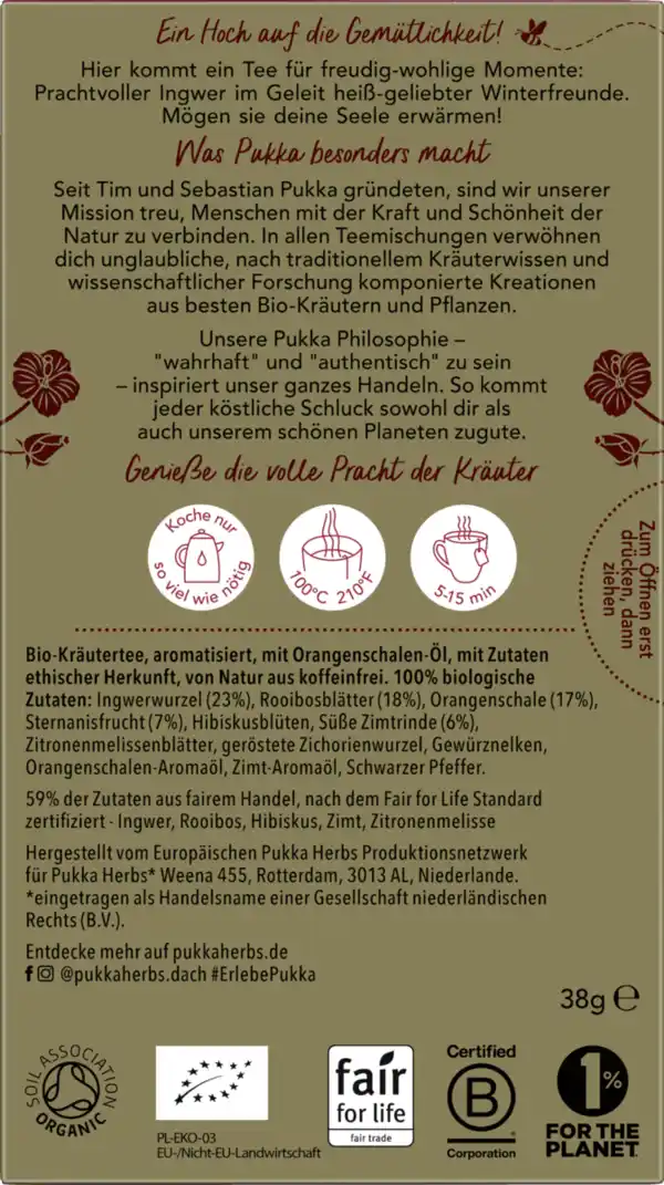 Bild 2 von Pukka Bio-Kräutertee Winterfreude (20 Beutel), 38 g