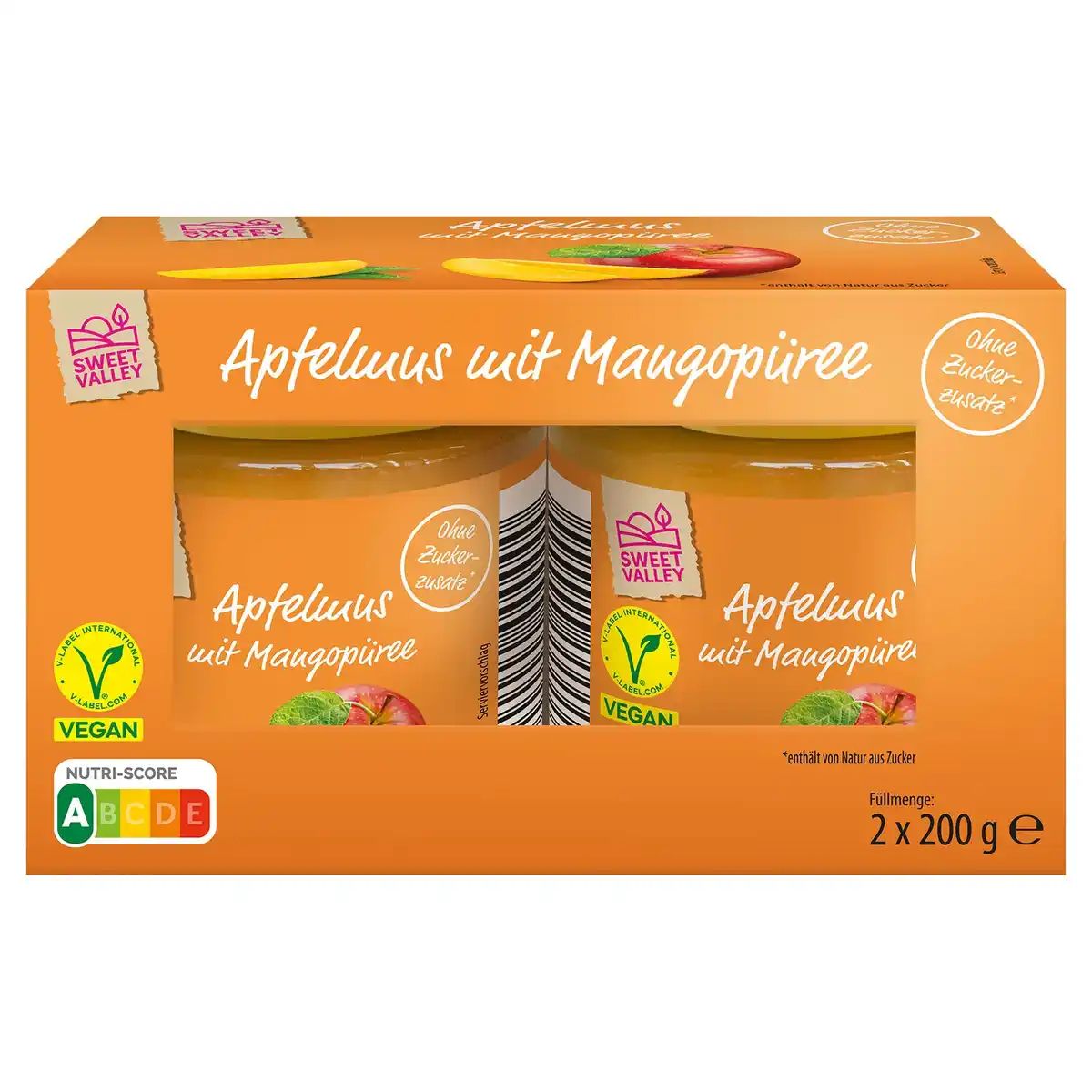 Bild 1 von SWEET VALLEY Apfelmus 2 x 200 ml, Mango