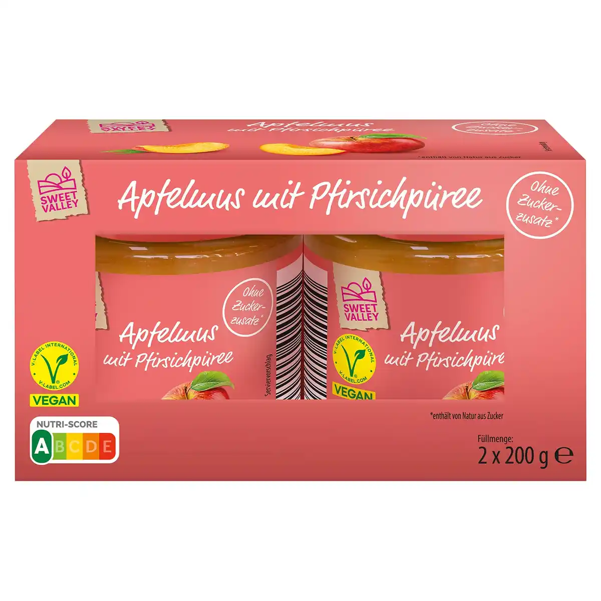 Bild 1 von SWEET VALLEY Apfelmus 2 x 200 ml, Pfirsich