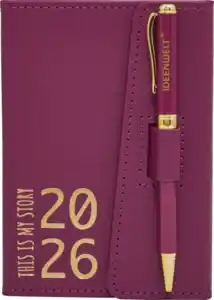 IDEENWELT Terminplaner 2026 mit Kugelschreiber mauve
