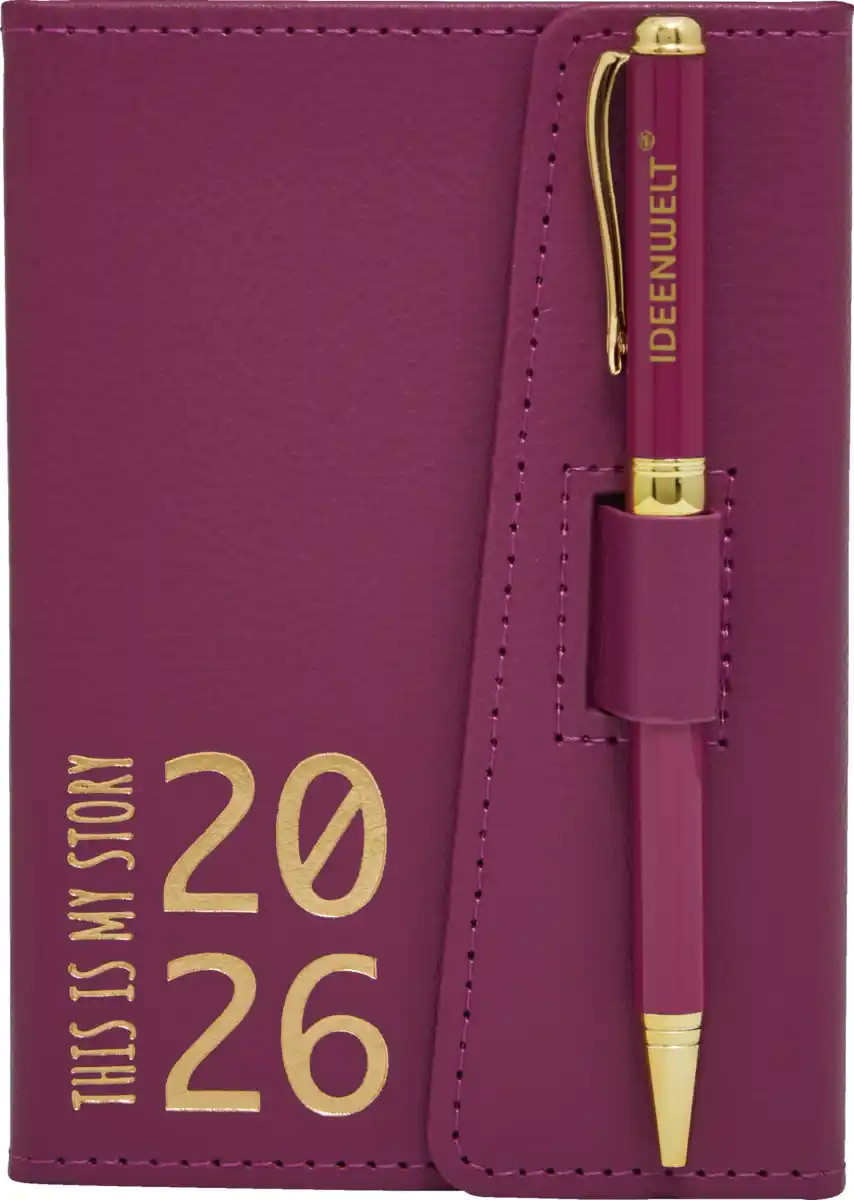 Bild 1 von IDEENWELT Terminplaner 2026 mit Kugelschreiber mauve