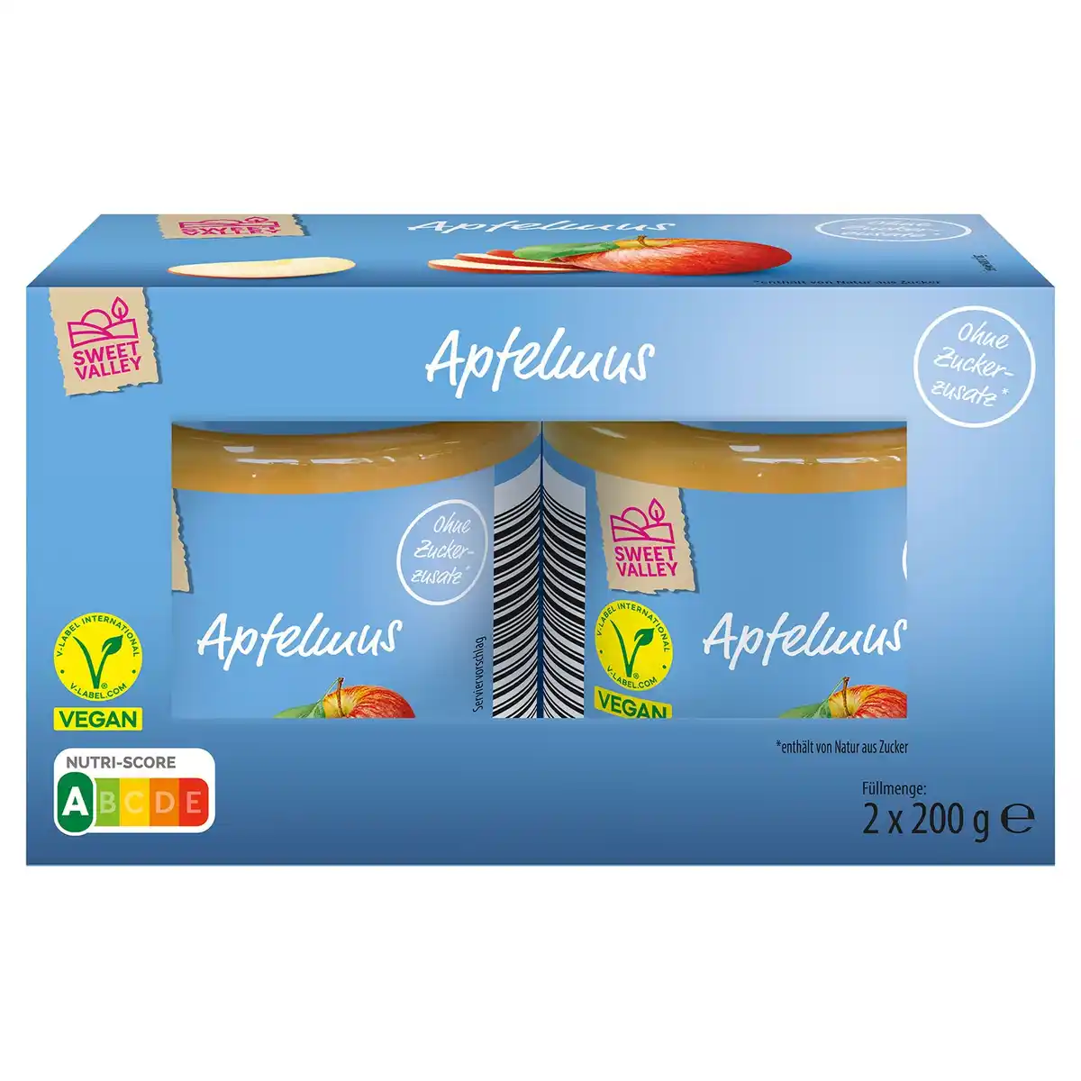Bild 1 von SWEET VALLEY Apfelmus 2 x 200 ml, Natur