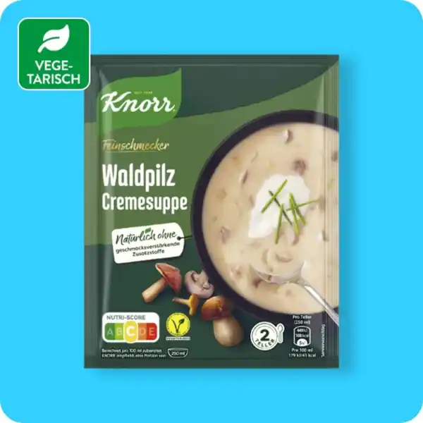 Bild 1 von KNORR®  Feinschmeckersuppe, Waldpilz-Cremesuppe oder Blumenkohl-Broccoli-Suppe