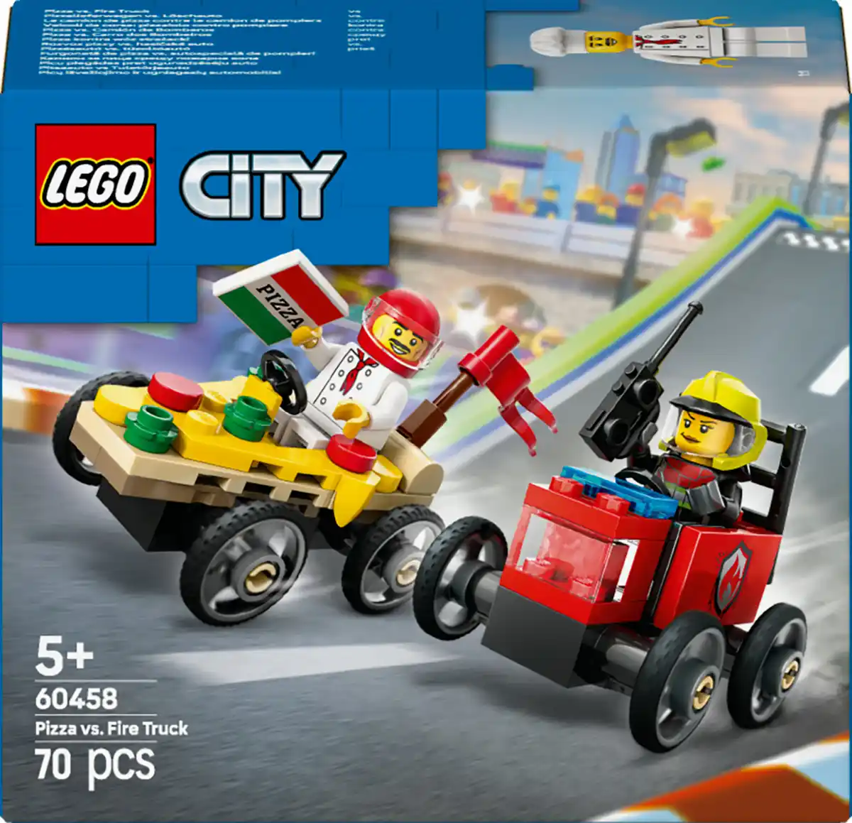 Bild 1 von LEGO CITY 60458 Pizzalieferwagen vs. Löschauto