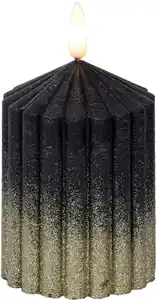 Kaemingk LED Kerze schwarz Ø 7 x 10 cm warmweiß