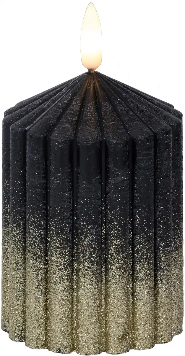 Bild 1 von Kaemingk LED Kerze schwarz Ø 7 x 10 cm warmweiß