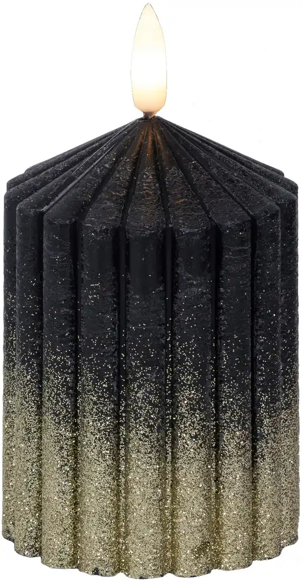 Bild 1 von Kaemingk LED Kerze schwarz Ø 7 x 10 cm warmweiß