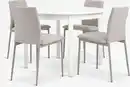 Bild 1 von KIRKEBY Ø110 Tisch weiß + 4 BRANDE Stühle beige