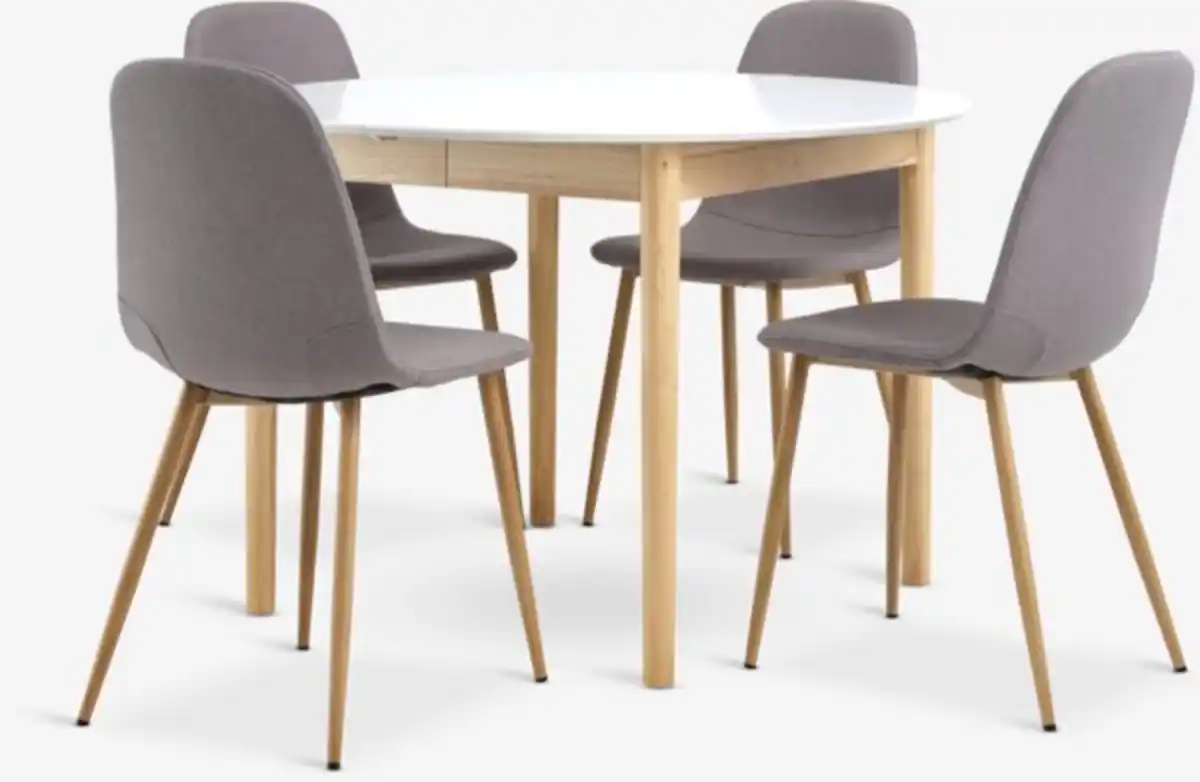 Bild 1 von MARSTRAND Ø110 Tisch weiß + JONSTRUP Stühle grau