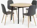 Bild 1 von JEGIND Ø105 Tisch n.eiche + 4 JONSTRUP Stühle asphalt