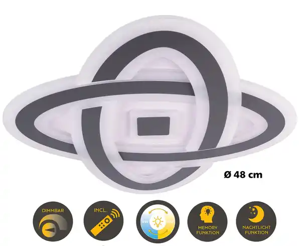 Bild 1 von Light & More LED Deckenlampe Venus 60W schwarz warmweiß-kaltweiß