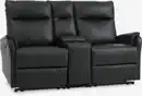 Bild 1 von Sofa ABILDSKOV 2-Sitzer m/Konsole schwarz Kunstleder