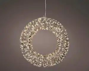 Lumineo LED Kranz mit Timer Kunststoff Ø 38 cm warmweiß gold