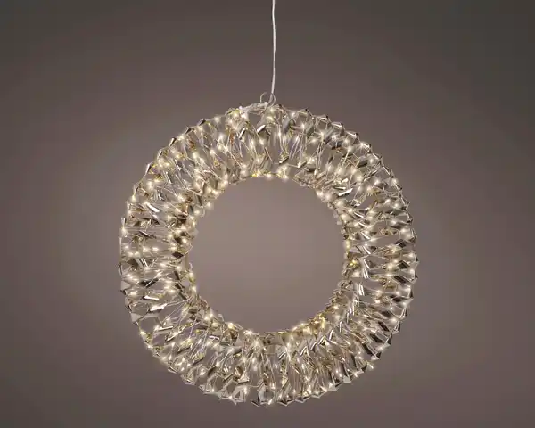Bild 1 von Lumineo LED Kranz mit Timer Kunststoff Ø 38 cm warmweiß gold