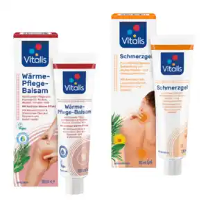 VITALIS Schmerzgel / Wärme-Pflege-Balsam / Muskel-aktiv-Fluid