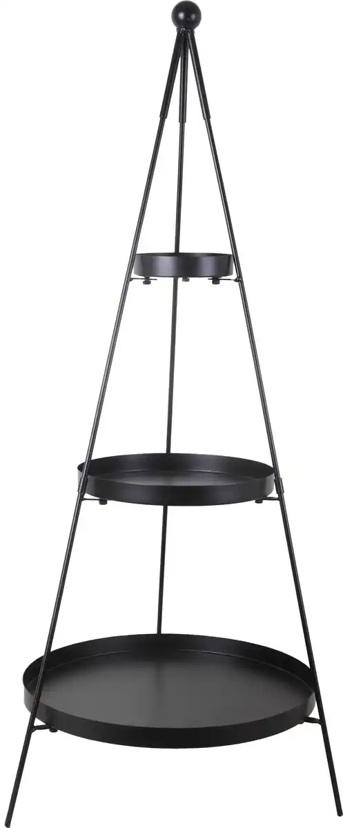 Bild 1 von Dekoregal mit 3 Ablagen Metall 73 x 30 cm schwarz