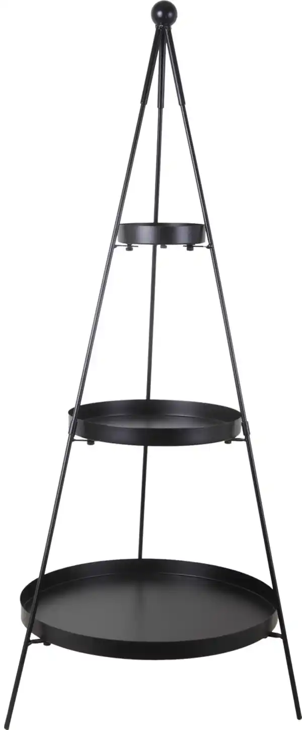 Bild 1 von Dekoregal mit 3 Ablagen Metall 73 x 30 cm schwarz