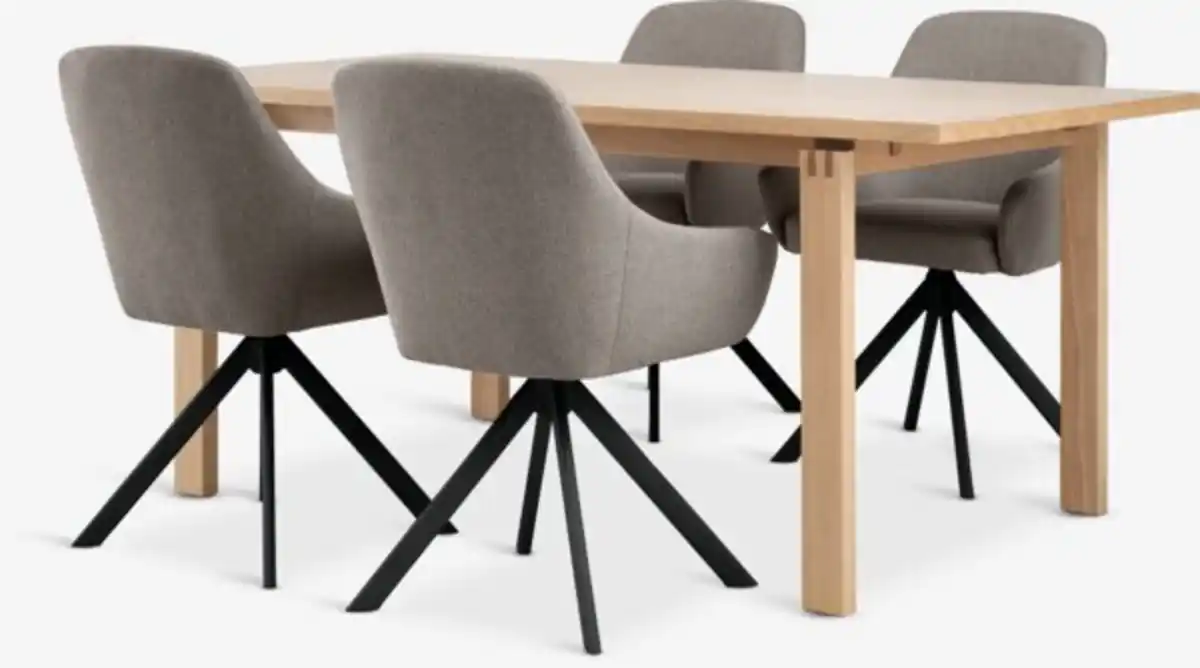 Bild 1 von MEJLSKOV L180 Tisch n.eiche + 4 ROSTRUP Stühle sand/schwarz