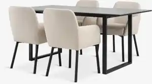MOSELUND L180 Tisch keramik + 4 SOTTRUP Stühle beige