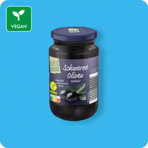 KING’S CROWN Spanische entsteinte Oliven, Geschwärzt