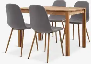 JEGERUP L115 Tisch n.eiche + 4 JONSTRUP Stühle grau/eiche