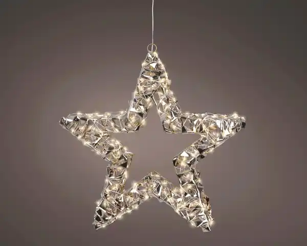 Bild 1 von Lumineo LED Stern mit Timer Kunststoff Ø 38 cm warmweiß gold