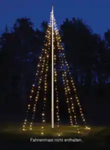 10mLichterkette f.8bis10m Fahnenmast 8Stränge