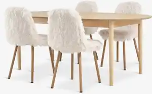 MARSTRAND L200 Tisch n.eiche + 4 JONSTRUP Stühle teddy