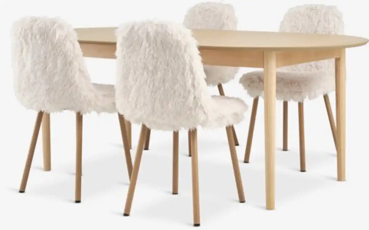 Bild 1 von MARSTRAND L200 Tisch n.eiche + 4 JONSTRUP Stühle teddy