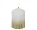 Bild 1 von Lumineo LED Kerze warmweiß 10 x Ø 7 cm batteriebetrieben weiß/gold