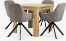 Bild 1 von JUNGEN L80/160 Tisch eiche warm + 4 ROSTRUP Stühle sand