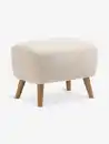 Bild 1 von Pouf VILDSUND 52x41 off-white Teddystoff/natürliche Eiche