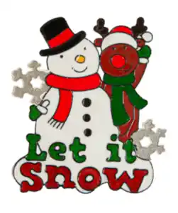 Weihnachtliche Fensteraufkleber Schneemann mit Rentier