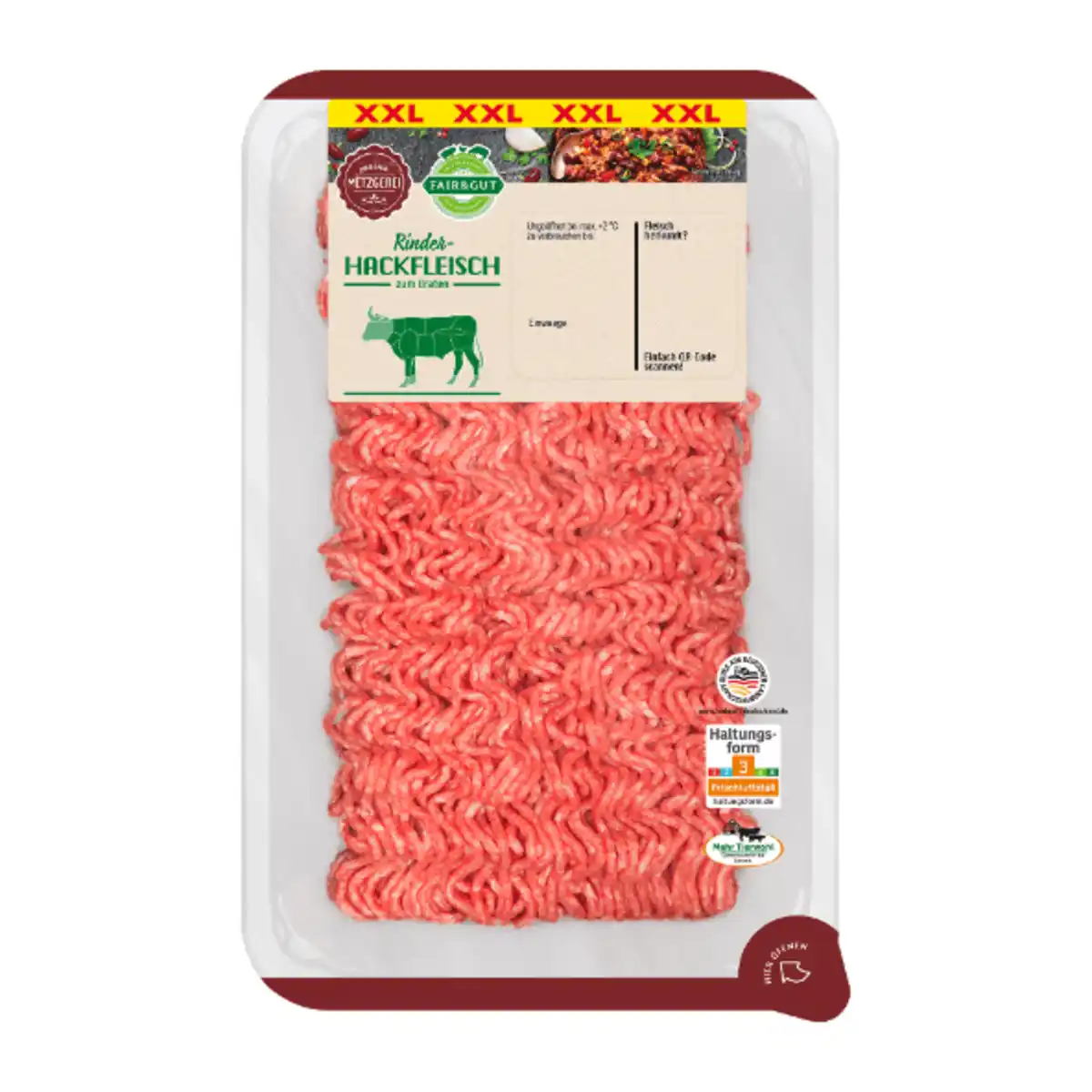 Bild 2 von FAIR & GUT Rinderhackfleisch XXL 800g