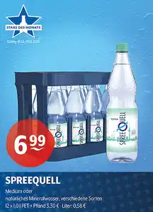 SPREEQUELL Medium oder natürliches Mineralwasser verschiedene Sorten