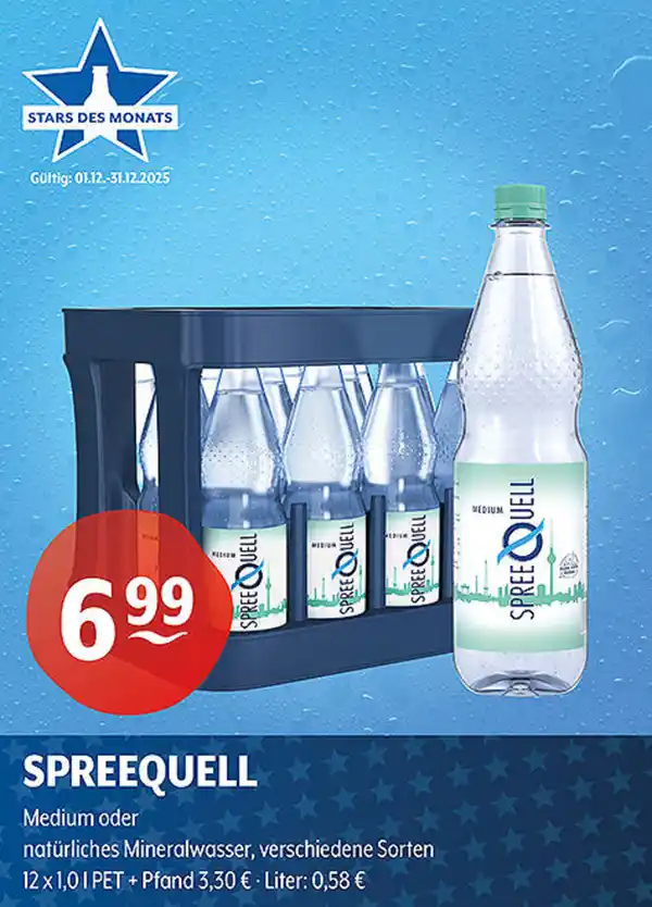 Bild 1 von SPREEQUELL Medium oder natürliches Mineralwasser verschiedene Sorten