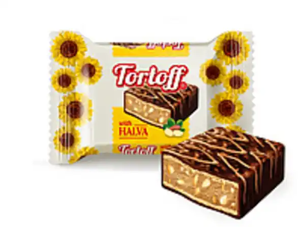 Bild 1 von "Tortoff with Halva" Waffelschnitte mit Sonnenblumenhalva-Er...