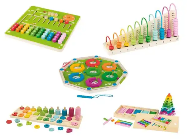 Bild 1 von lupilu® Zählstäbe aus Holz / Magnetisches Labyrinth / Abakus / Rechen-Spielzeug / Logik-Spiel