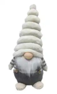 Gnom mit Strickmütze weiß ca. 36cm