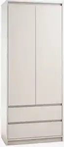 Kleiderschrank BILLUND 80x193 2 Türen 2 Schubl. Travertin