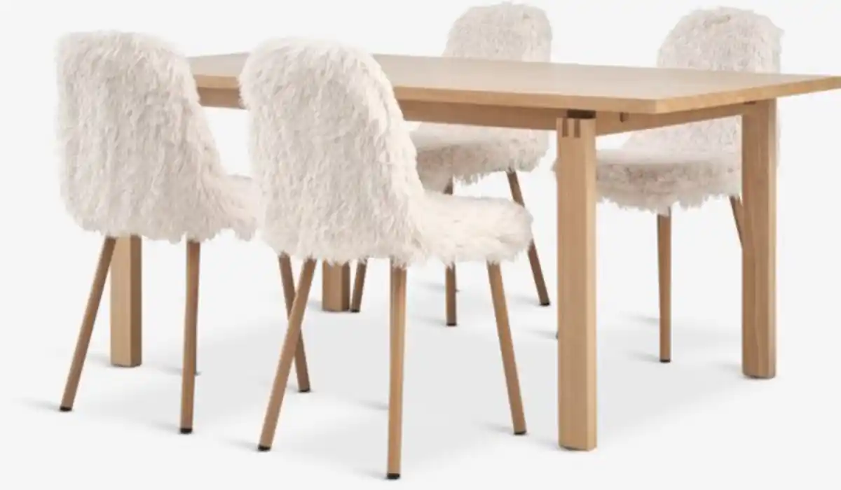 Bild 1 von MEJLSKOV L180 Tisch n.eiche + 4 JONSTRUP teddy off-white