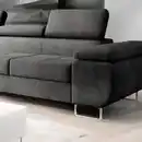 Bild 3 von Polstergarnitur Miami 3-3-1 Samtstoff Grau Anthrazit mit Bett Kopfteilverstellung Bett Schlafsofa