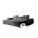 Bild 2 von Polstergarnitur Miami 3-3-1 Samtstoff Grau Anthrazit mit Bett Kopfteilverstellung Bett Schlafsofa