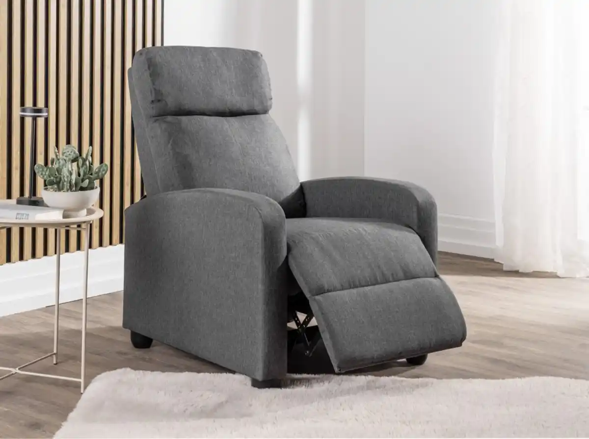 Bild 3 von Verstellbarer Relaxsessel mit Push-Back-Funktion, ca. 68,5 x 86 x 100 cm - Grau