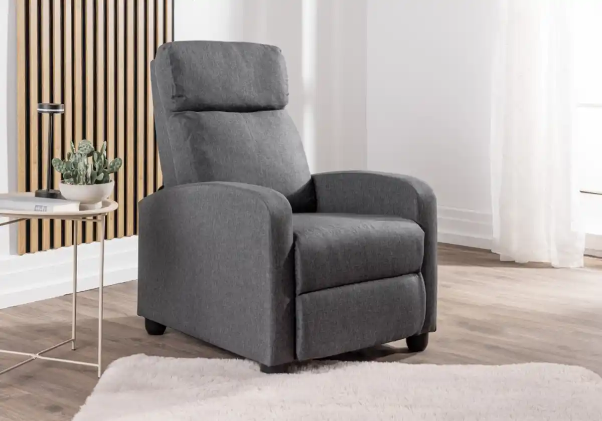 Bild 2 von Verstellbarer Relaxsessel mit Push-Back-Funktion, ca. 68,5 x 86 x 100 cm - Grau