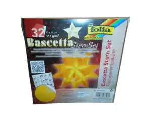 Bascetta-Stern gelb folia, 15x15cm, 32Blatt