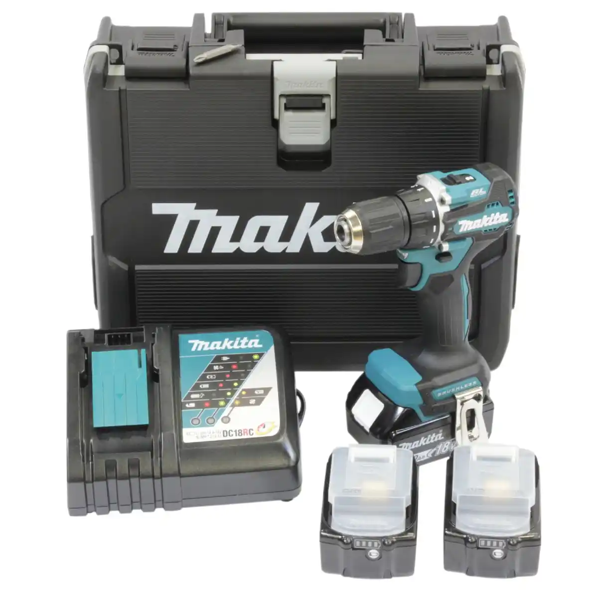 Bild 1 von Makita 18 V Akku-Bohrschrauber DDF487RFE3 inkl. 3 x 3 Ah Akkus mit Koffer