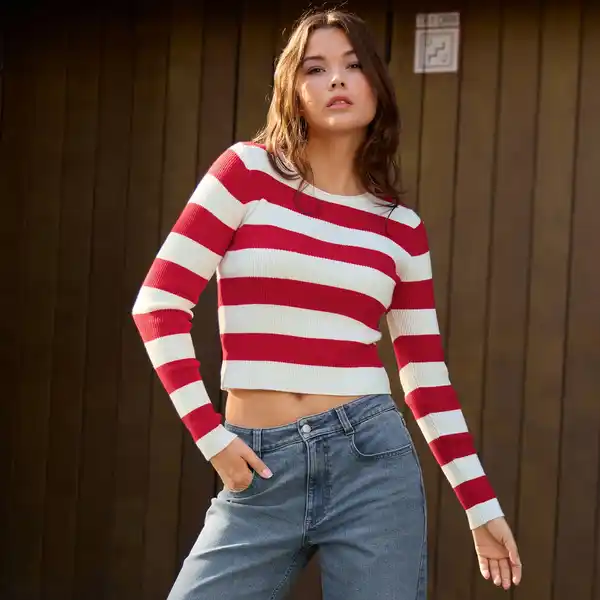 Bild 1 von Damen-Langarmshirt im Streifen-Design